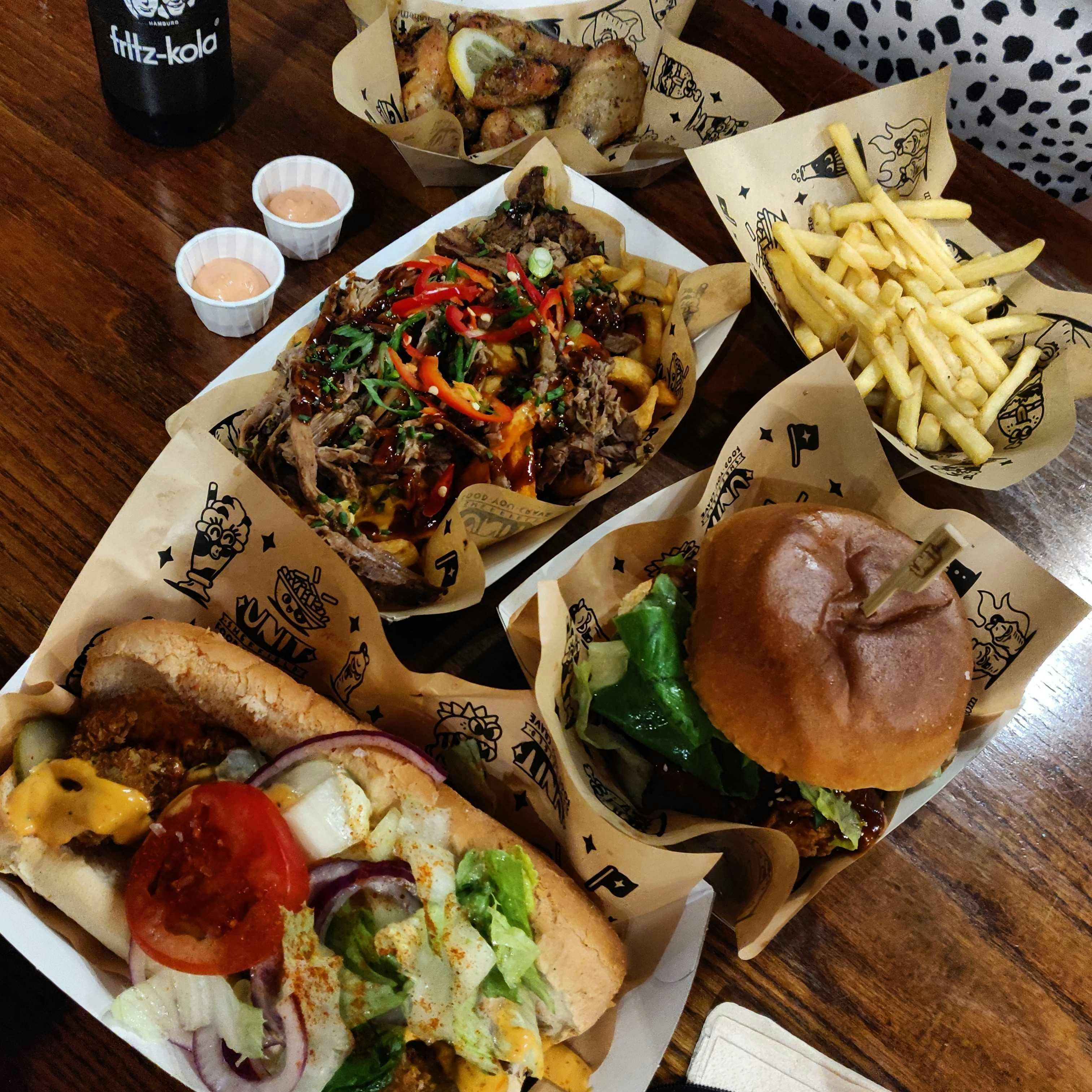 Burgers, wings and loaded fries at Unit Sheffield