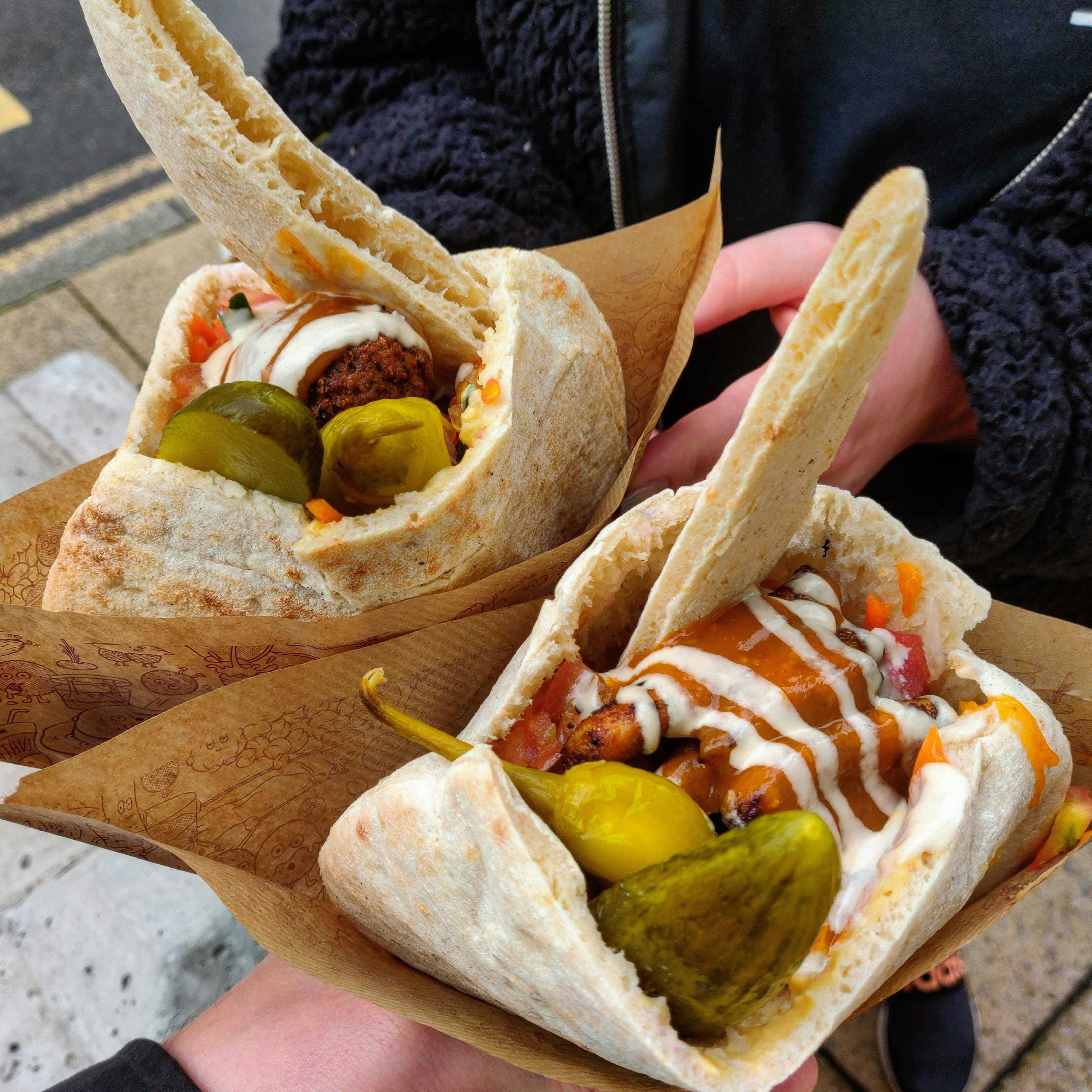 A spicy kebab filled pita from Humpit Hummus